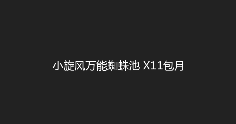 小旋风万能蜘蛛池 X11包月 封面图