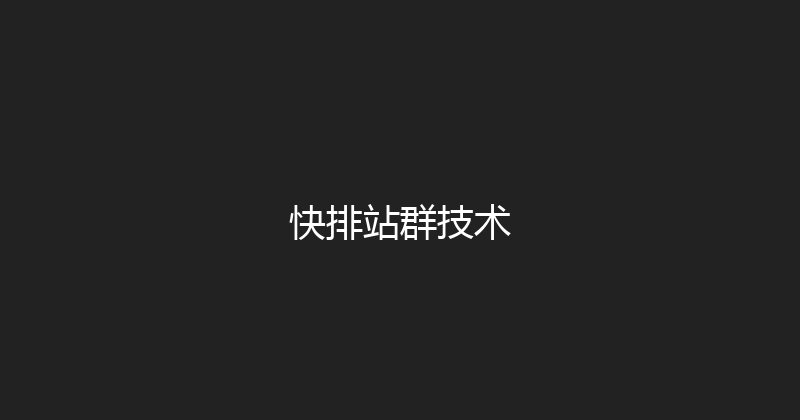 快排站群技术 封面图