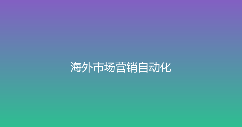 海外市场营销自动化 封面图